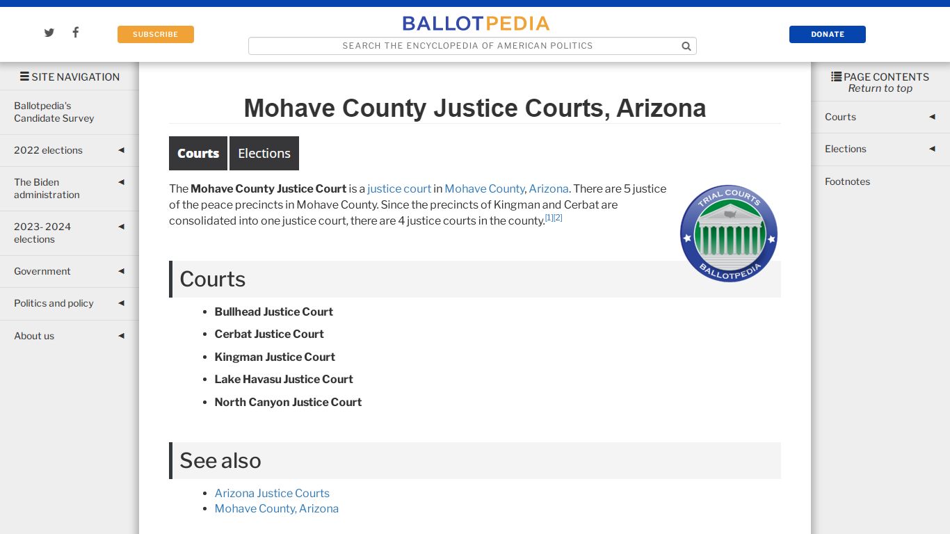 Mohave County Justice Courts, Arizona - Ballotpedia